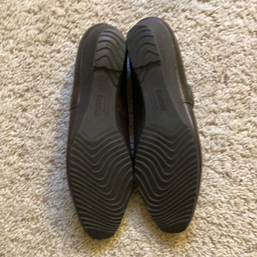 Monroe American Dress Wedge Shoes in Brown Leather Size 9.5 Narrow